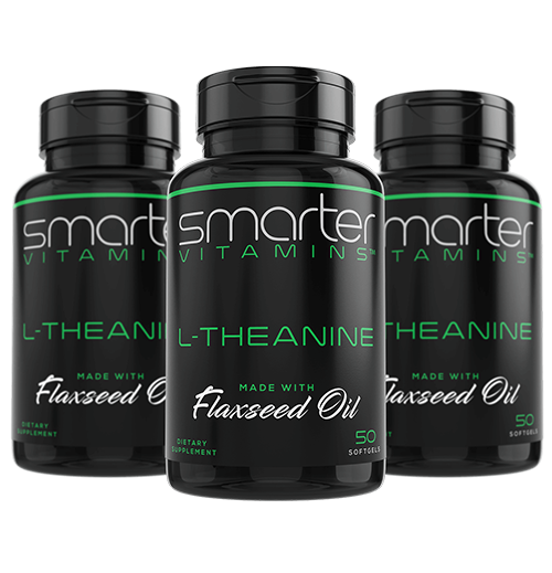 3 pack of Smarter Vitamins L-Theanine made with Flaxseed Oil