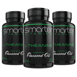 3 pack of Smarter Vitamins L-Theanine made with Flaxseed Oil