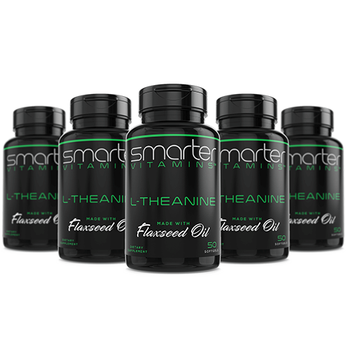 5 pack of Smarter Vitamins L-Theanine made with Flaxseed Oil