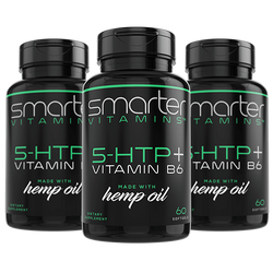 3 pack Smarter Vitamins 5-HTP + Vitamin B6 made with hemp oil