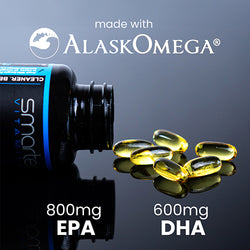 Smarter Omega-3 supplements, made with AlaskOmega, 800mg EPA, 600mg DHA