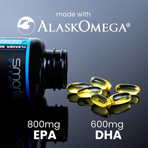 Smarter Omega-3 supplements, made with AlaskOmega, 800mg EPA, 600mg DHA