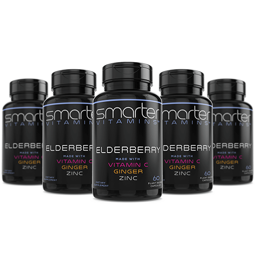5 pack of Smarter Vitamins Elderberry made with Vitamin C, Ginger and Zinc