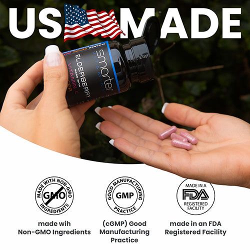 USA made Smarter Elderberry made with Vitamin C, Ginger & Zinc