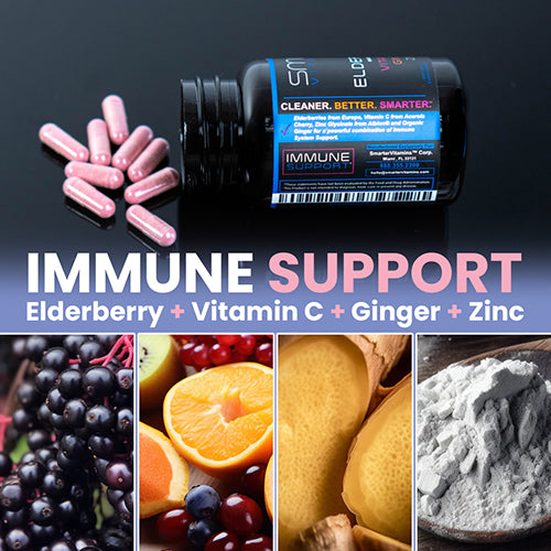 Smarter Elderberry, Immune support, Elderberry, Vitamin C, Ginger, Zinc