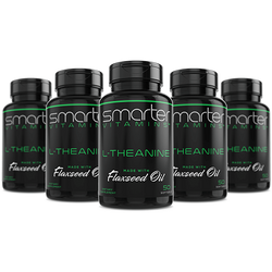 5 pack of Smarter Vitamins L-Theanine made with Flaxseed Oil