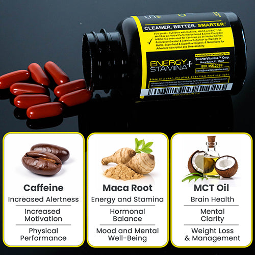 Smarter Caffeine Maca made with Caffeine, Maca Root & MCT Oil.