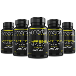 5 pack combo of Smarter Caffeine plus Maca made with MCT Oil