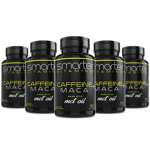 SmarterVitamins 200mg Caffeine Pills With L-Theanine & MCTs - 3 Pack, 50 Pills Each