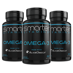 3 pack combo of Smarter Vitamins Omega-3 made with AlaskOmega 60 softgels