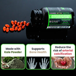 Smarter Vitamin K2, made with kale powder, supports bone health, reduce risk of arterial calcification