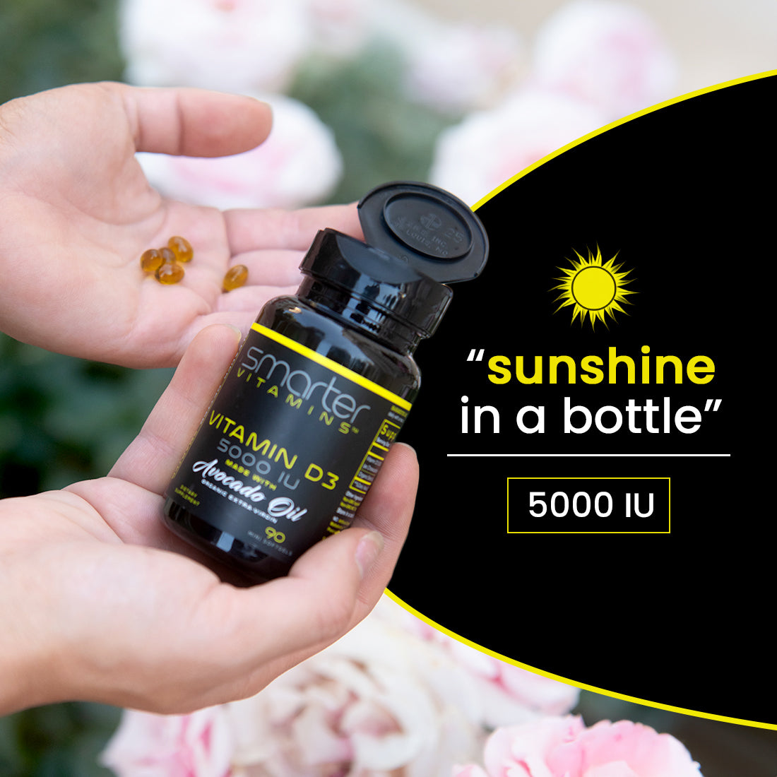 Smarter Vitamin D3 5000IU (125mcg) made with Avocado Oil